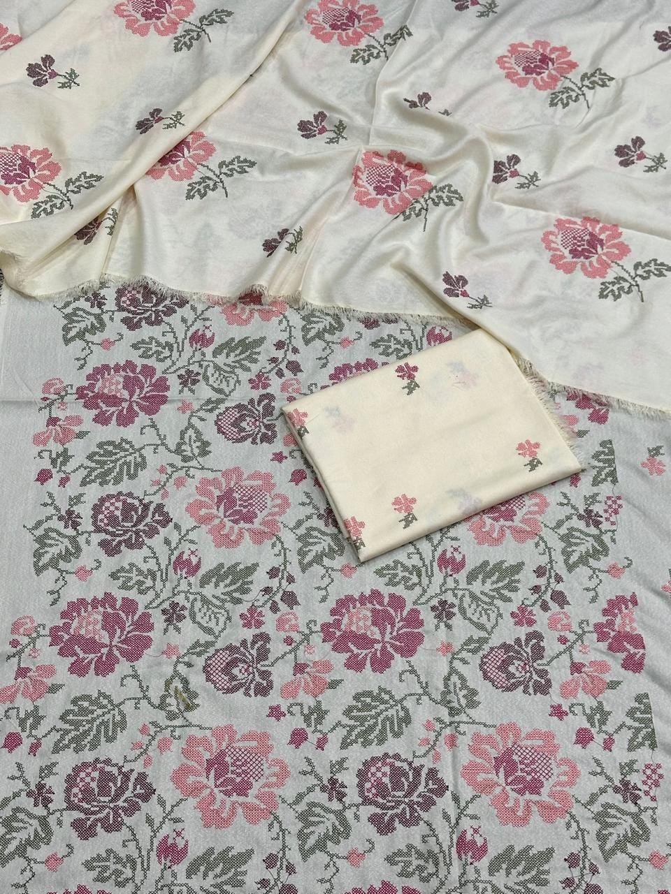 Karandi 3 Piece Suit with Karandi Dupatta